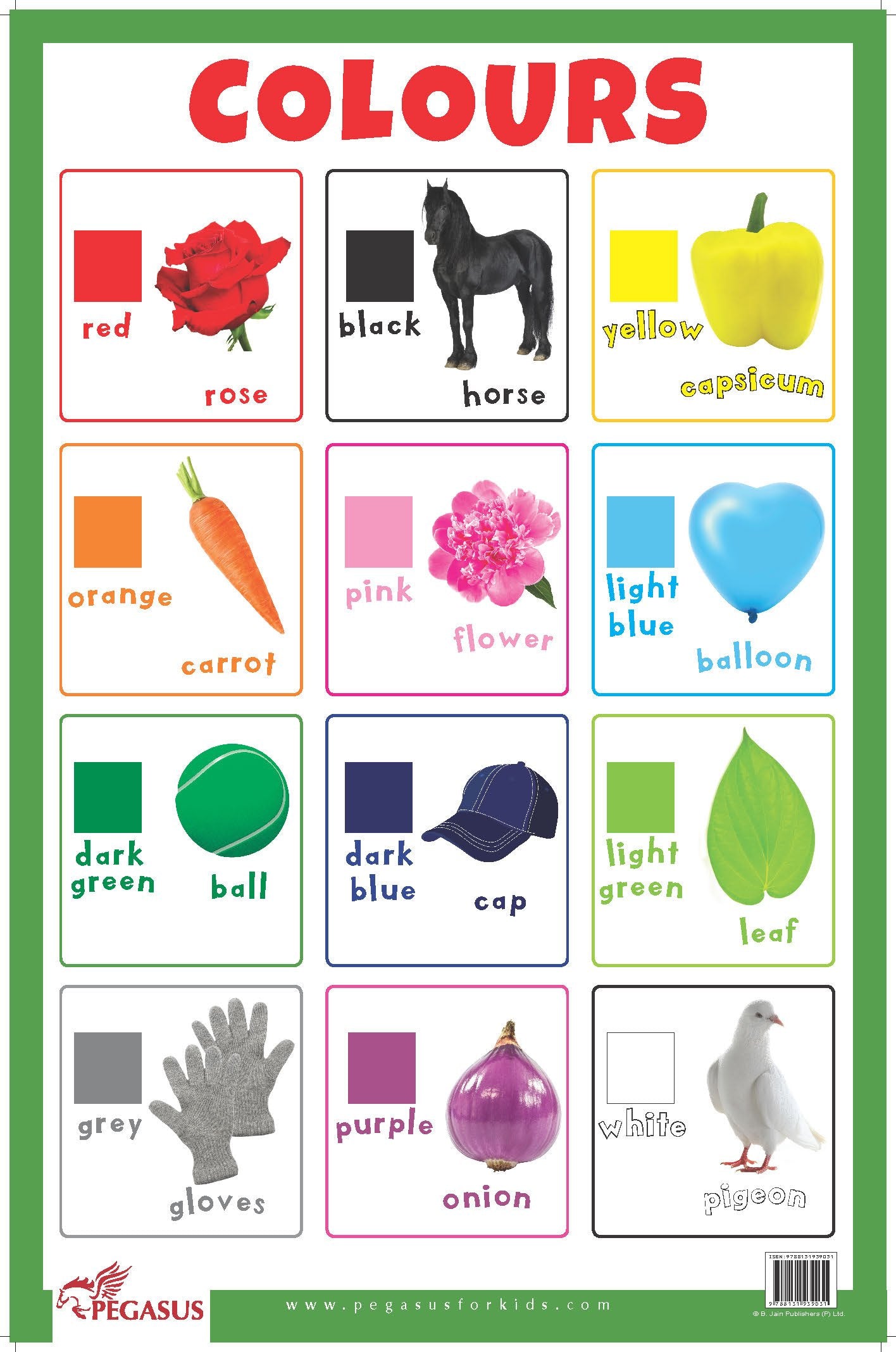 Colours - Thick Laminated Preschool Chart