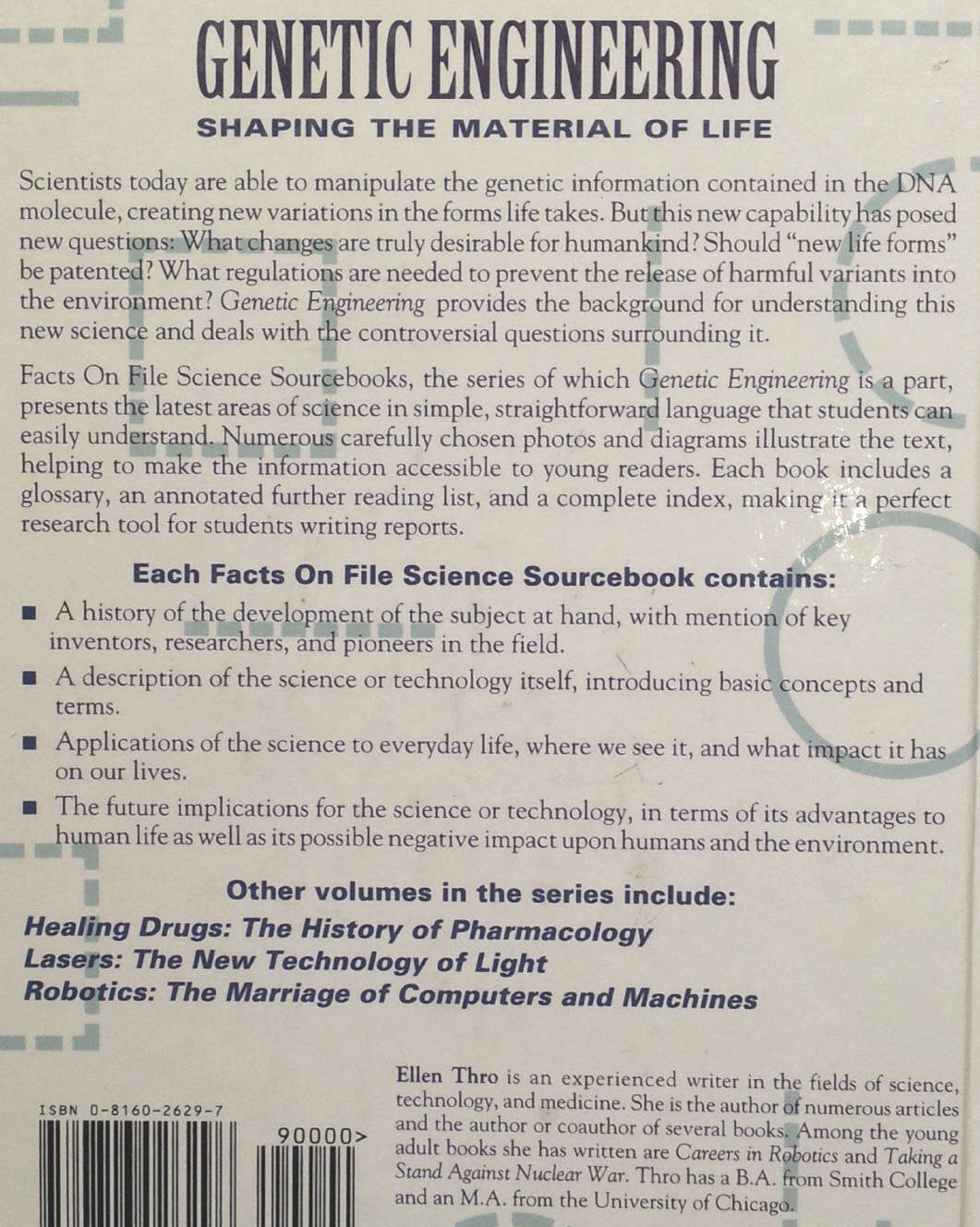 Genetic Engineering: Shaping the Material of Life (Facts on File Science Sourcebooks),Used