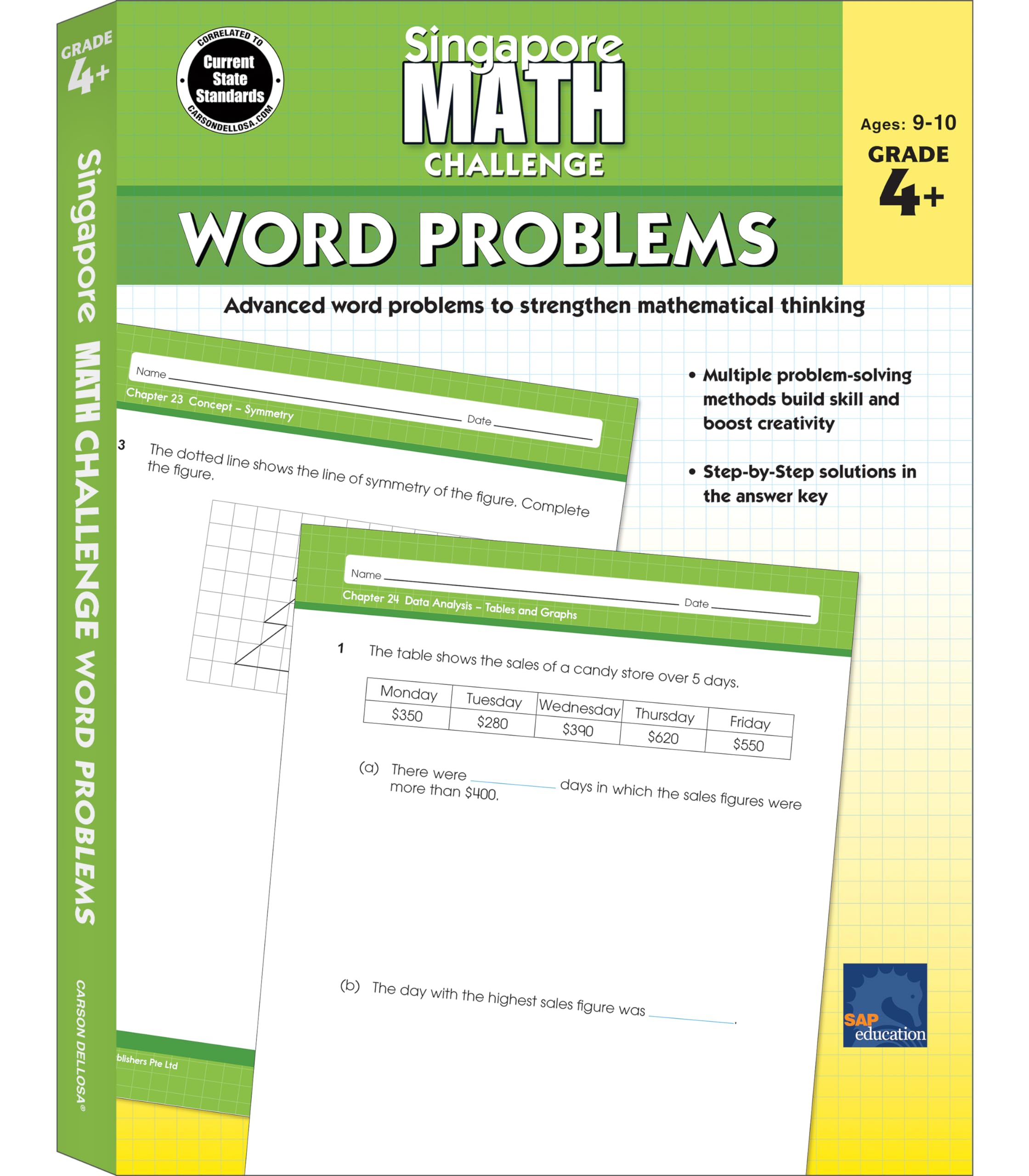 Singapore Math Challenge Word Problems 4Th Grade Math Workbooks, Singapore Math Grade 4 And Up, Equations, Area, Decimals, And F