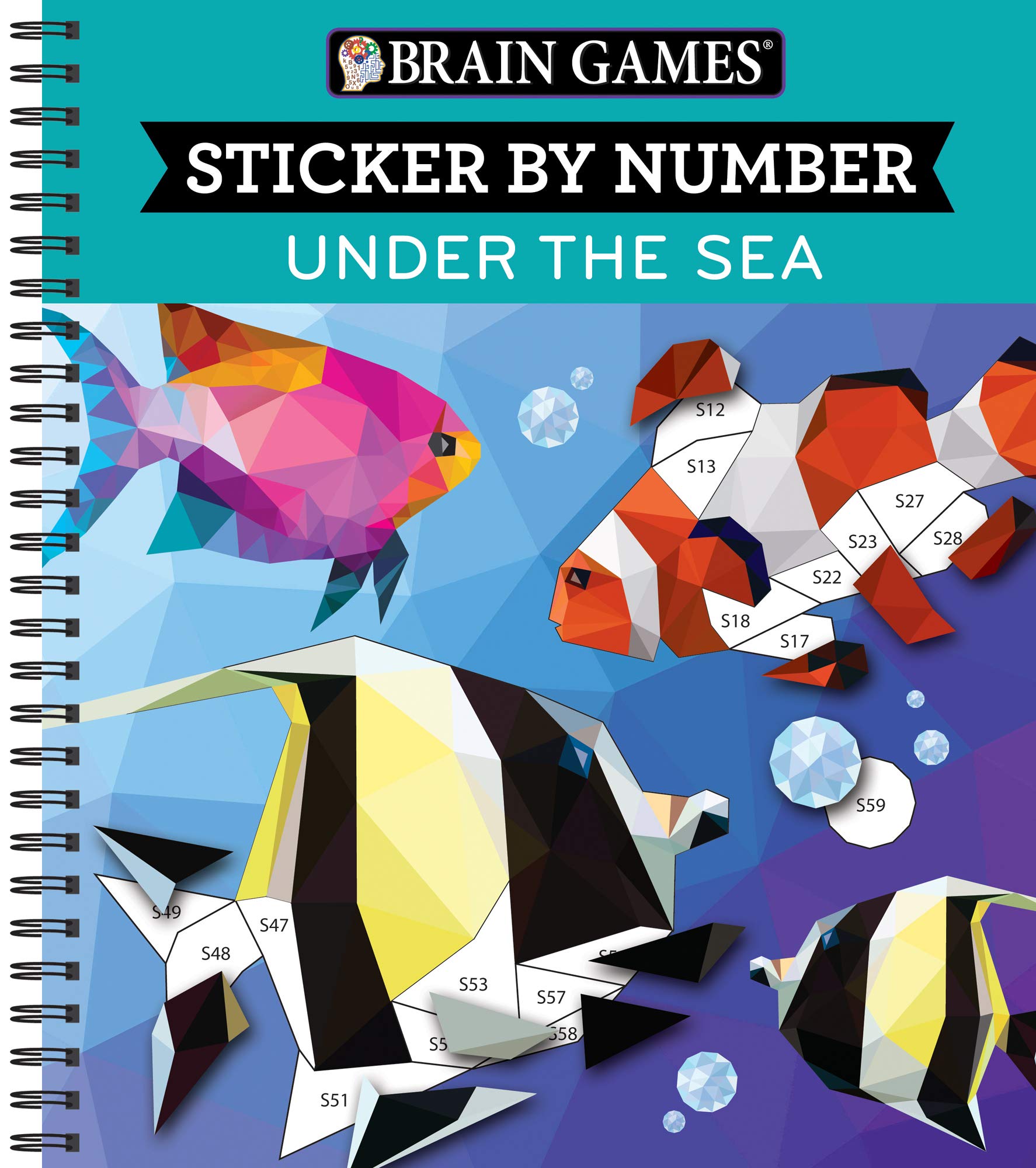 Brain Games  Sticker by Number: Under the Sea (28 Images to Sticker),Used