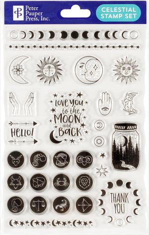 Celestial Clear Stamp Set (30 individual stamps),Used