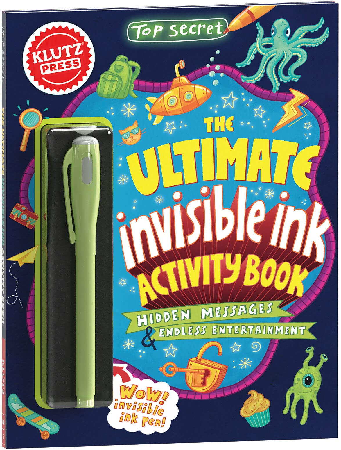 Top Secret: The Ultimate Invisible Ink Activity Book (Klutz Activity Book)-used