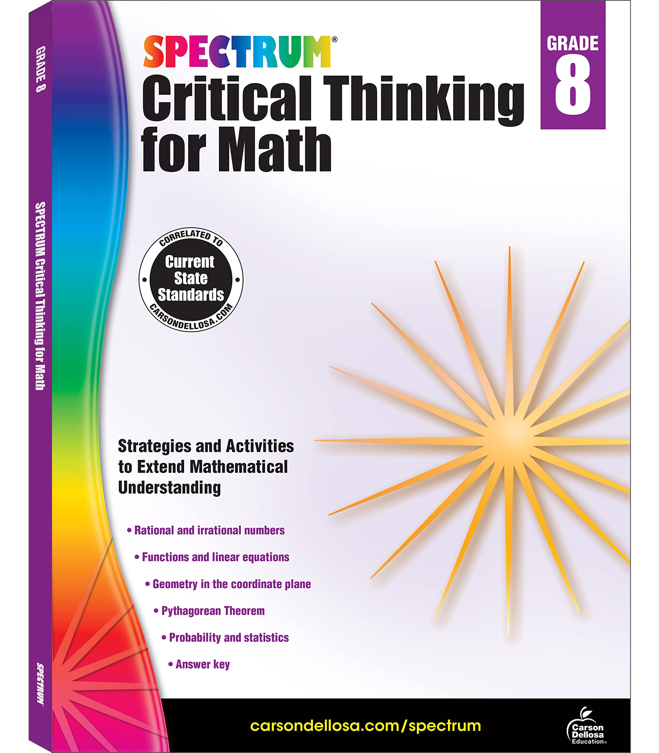 Spectrum 8th Grade Critical Thinking Math Workbook, Ages 13 to 14, Grade 8 Critical Thinking Math, Rational and Irrational Numbe,Used