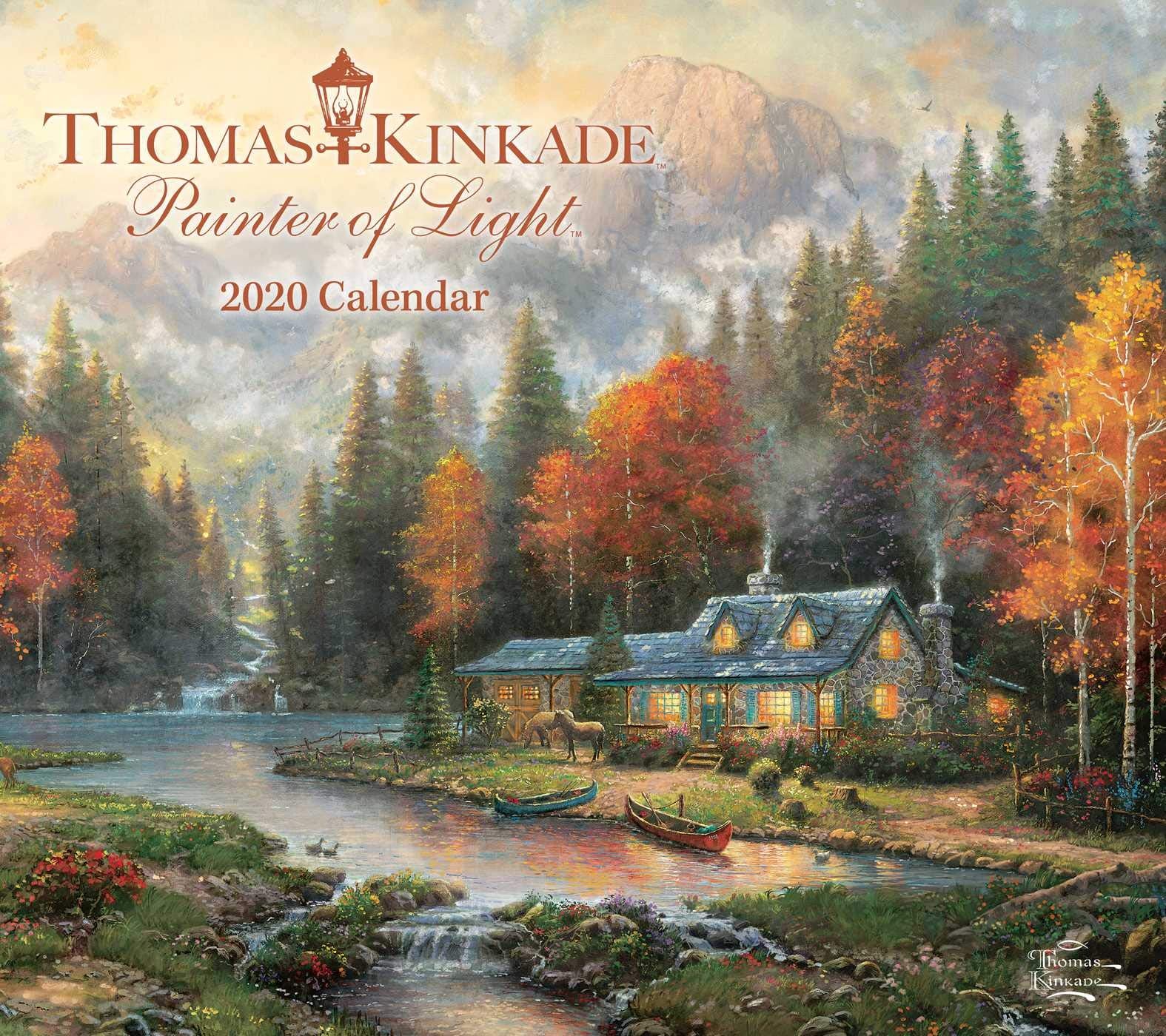 Thomas Kinkade Painter of Light 2020 Deluxe Wall Calendar,Used