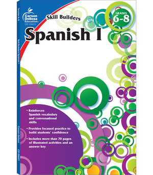 Carson Dellosa Skill Builders Spanish I Workbookgrades 68 Reproducible Spanish Workbook With Spanish Vocabulary, Common Words