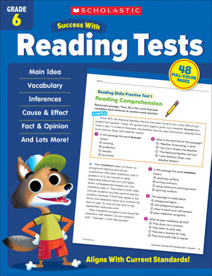 Scholastic Success with Reading Tests Grade 6 Workbook (Scholastic Success; Grade 6),New