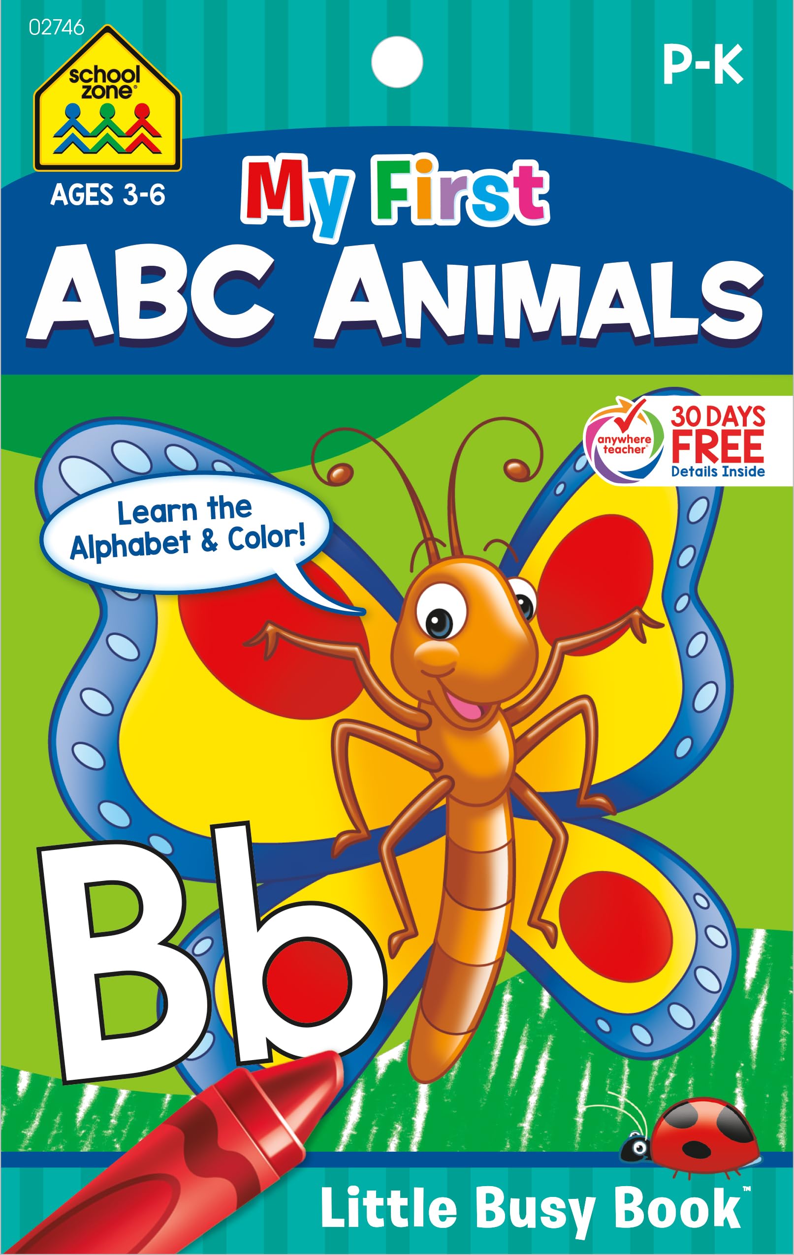 School Zone  My First ABC Animals Workbook  Ages 3 to 6, Preschool to Kindergarten, Activity Pad, Letters, Alphabet, Animal Na,Used