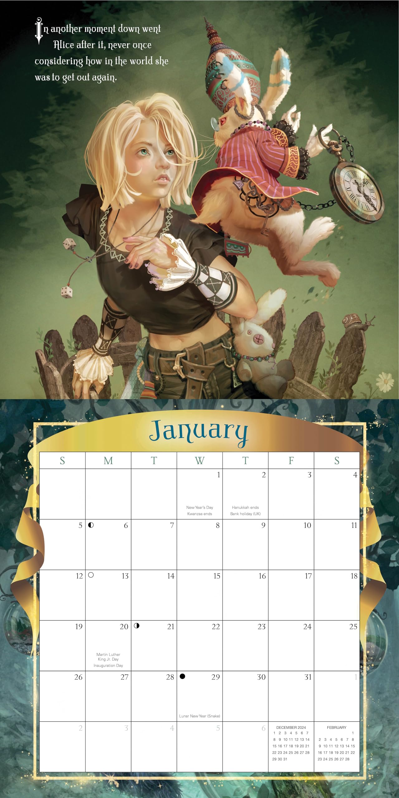 Llewellyn's 2025 Alice in Wonderland Calendar (Llewellyn's 2025 Calendars, Almanacs & Datebooks, 19),Used