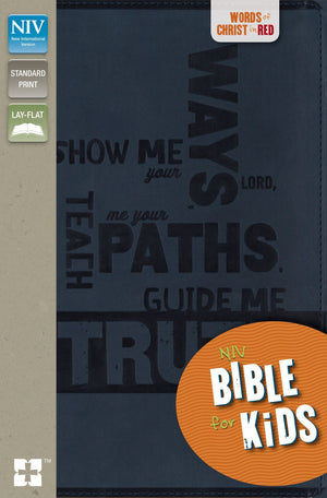 NIV, Bible for Kids, Leathersoft, Navy, Red Letter,Used
