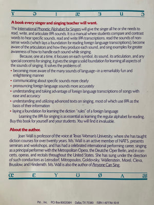 International Phonetic Alphabet for Singers: A Manual for English and Foreign Language Diction,Used