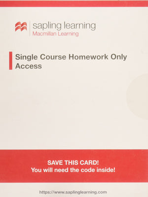 Sapling Organic Chemistry Homework (SingleTerm Access),Used