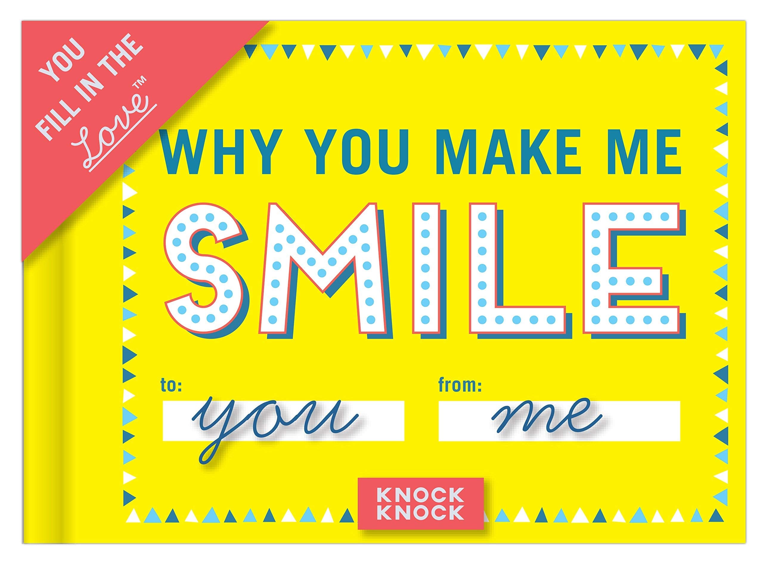 Knock Knock Why You Make Me Smile Fill in the Love Book FillintheBlank Gift Journal,Used