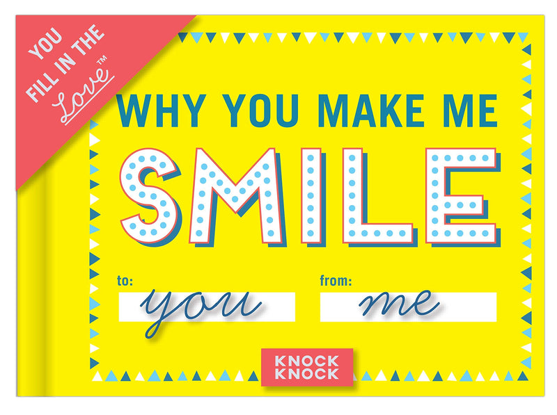 Knock Knock Why You Make Me Smile Fill in the Love Book FillintheBlank Gift Journal,Used