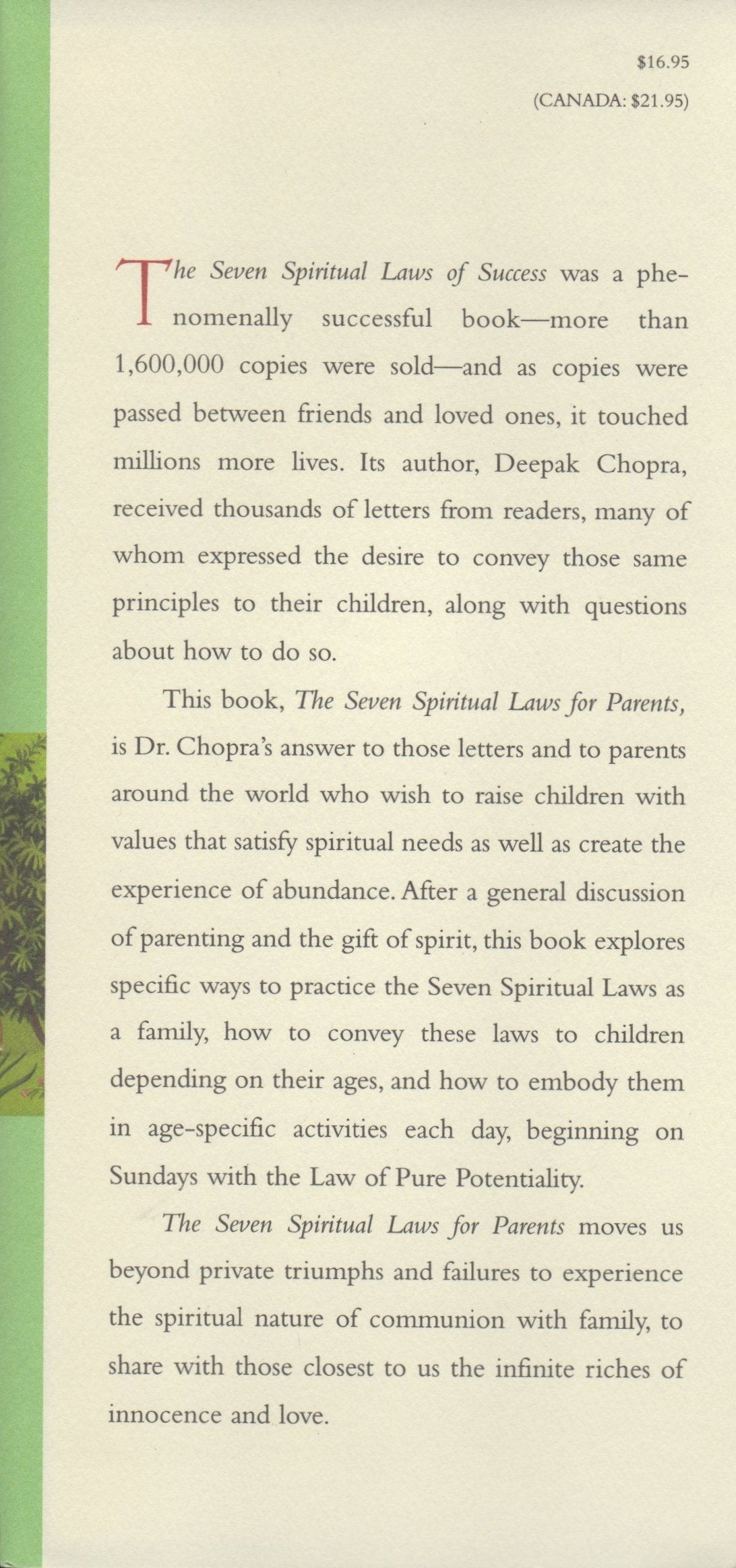 The Seven Spiritual Laws for Parents: Guiding Your Children to Success and Fulfillment,Used