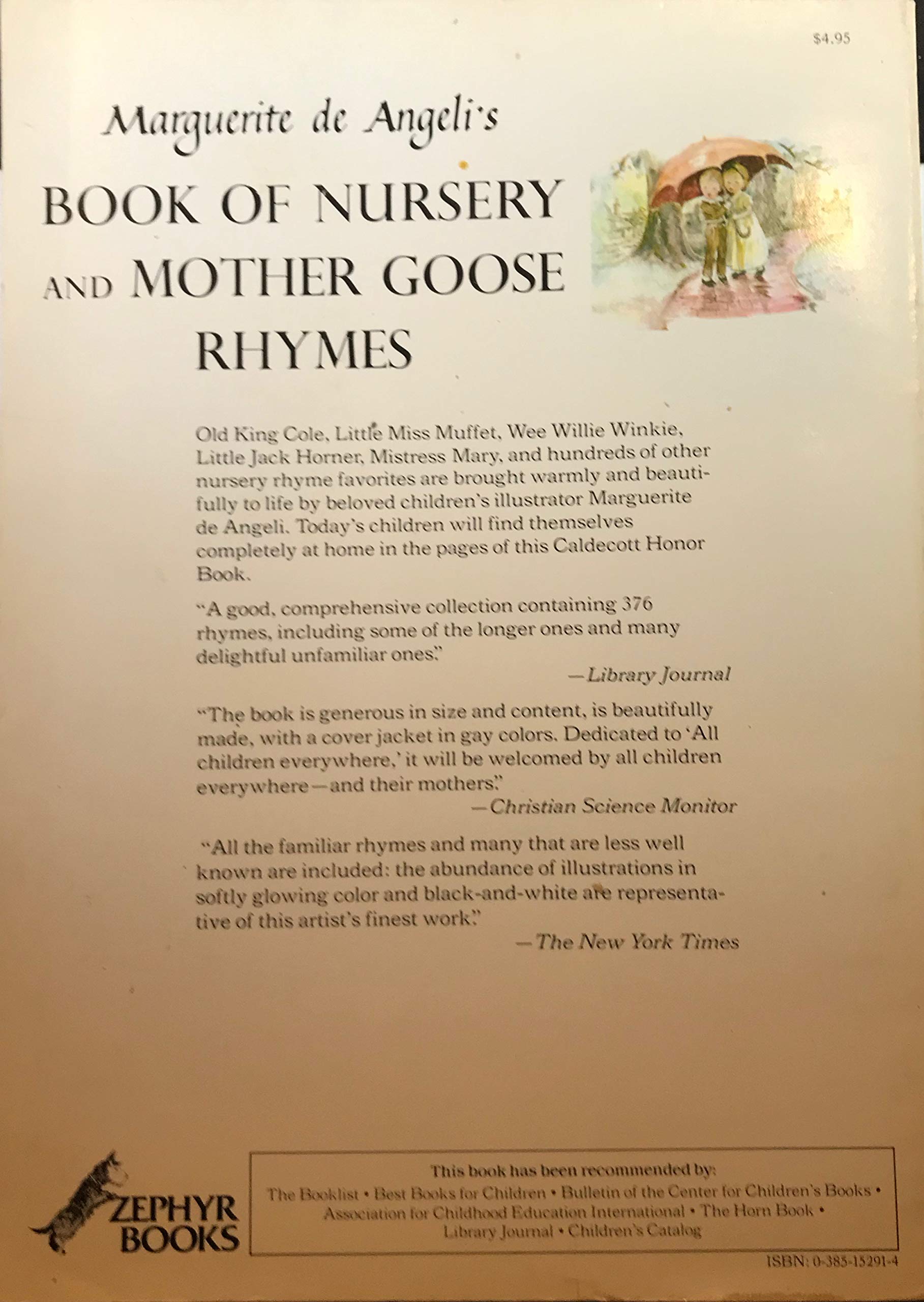 Marguerite de Angeli's Book of Nursery and Mother Goose Rhymes,Used