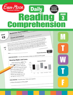 EvanMoor Daily Reading Comprehension, Grade 3  Homeschooling and Classroom Resource Workbook, Reproducible Worksheets, Teachin,Used