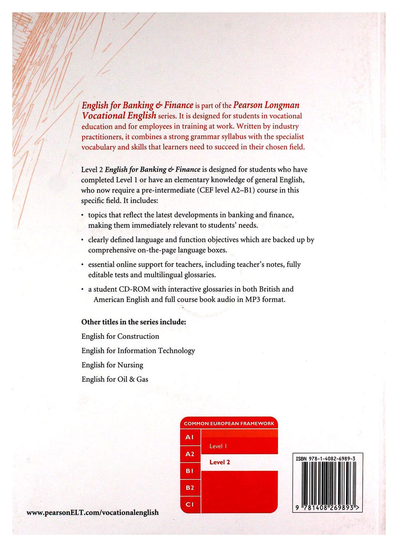English for Banking & Finance Level 2 Coursebook and CDROM Pack (Vocational English),Used