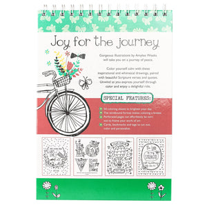 Joy for the Journey Wirebound Coloring Book  Hours of mindful calm, Creative Expression, Biblical Inspiration,Used