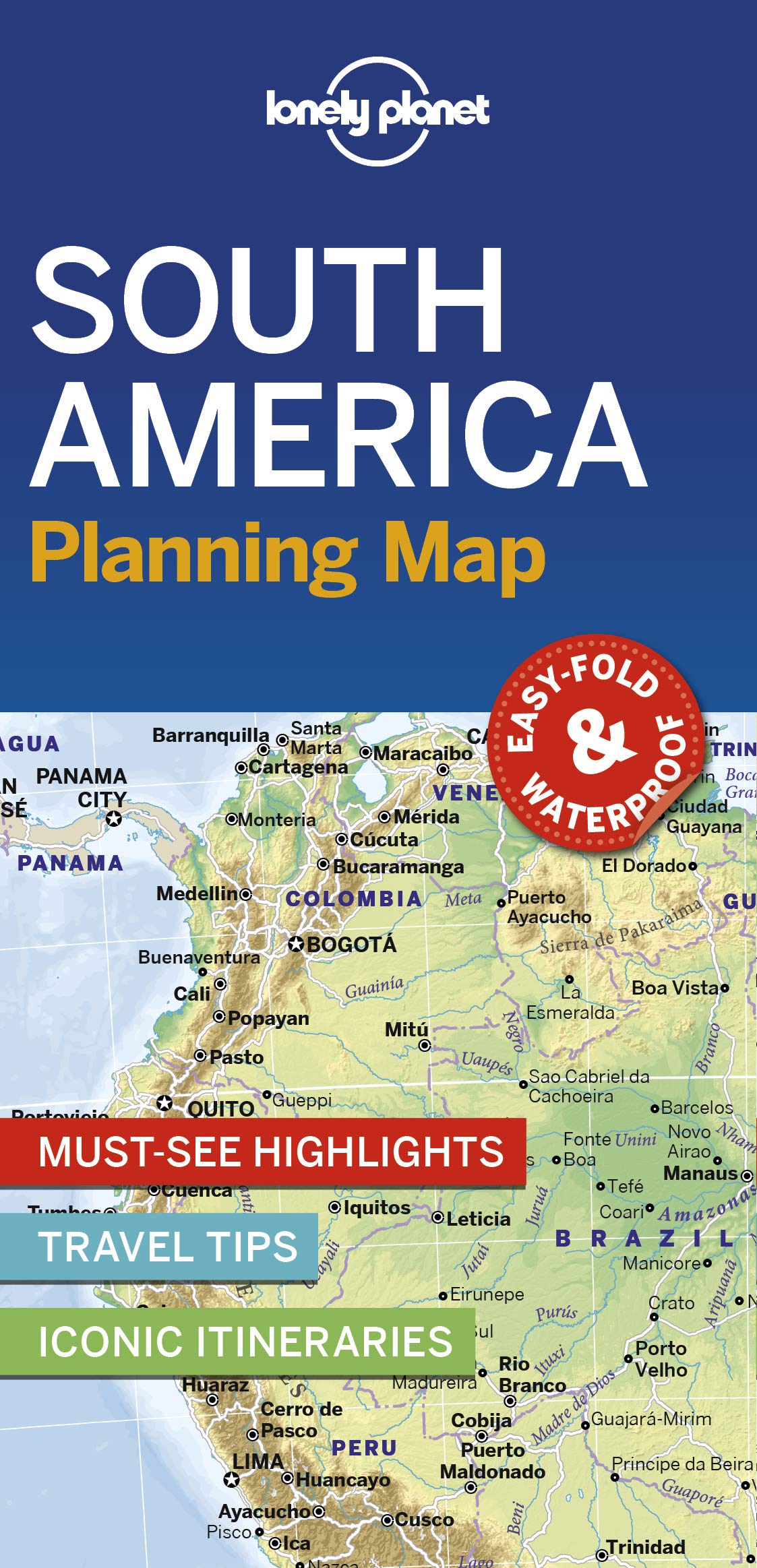 Lonely Planet South America Planning Map,Used