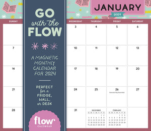 Go With The Flow: A Magnetic Monthly Calendar 2024: A Magnetic Monthly Calendar For 2024