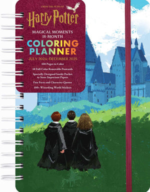 2025 Harry Potter Magical Moments 18Month Coloring Planner,New