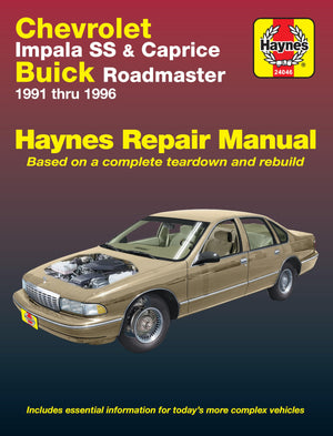 Chevrolet V8, Impala SS, Caprice & Buick Roadmaster (9196) Haynes Repair Manual (Does not include information specific to V6 mo,Used