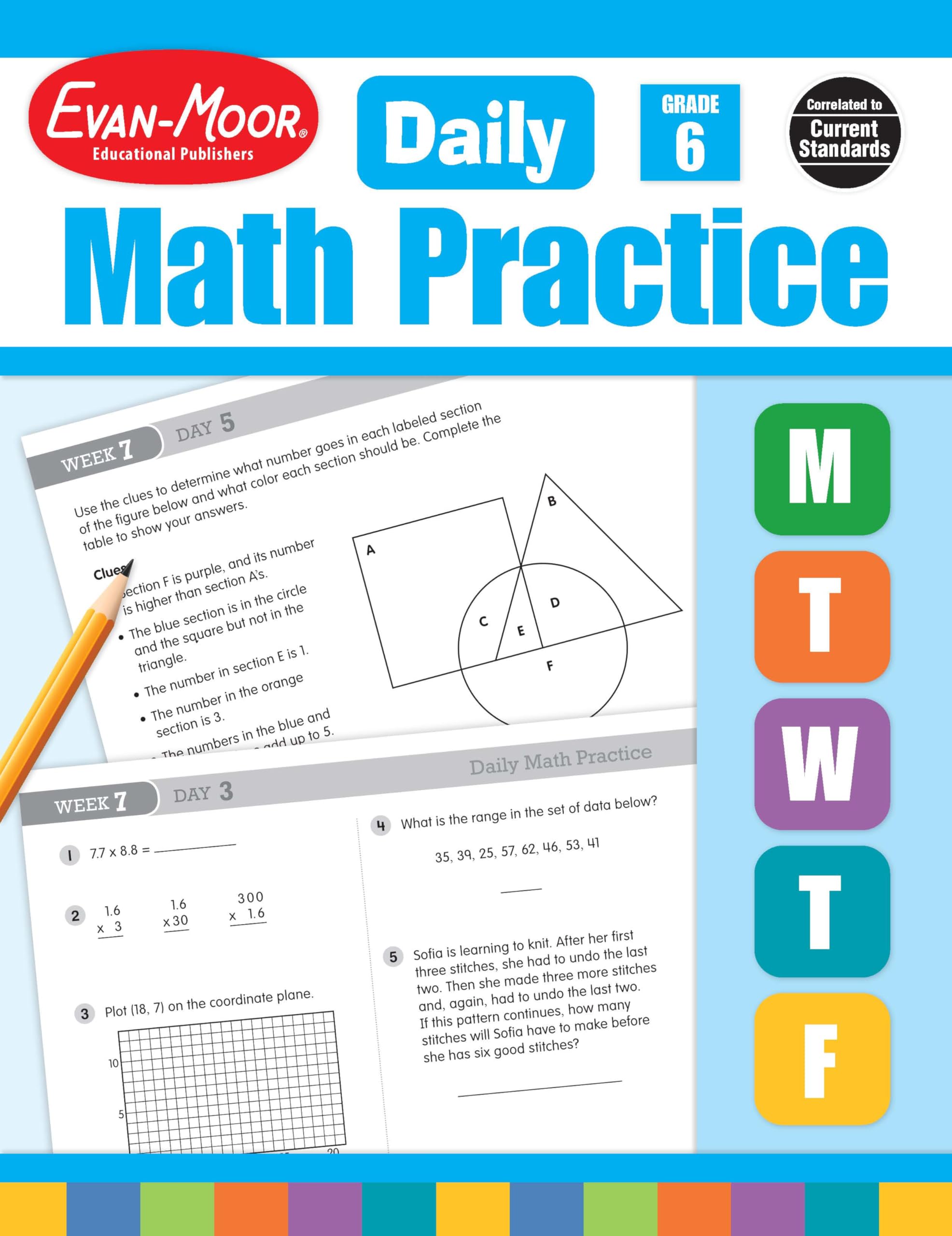 EvanMoor Daily Math Practice, Grade 6,Used