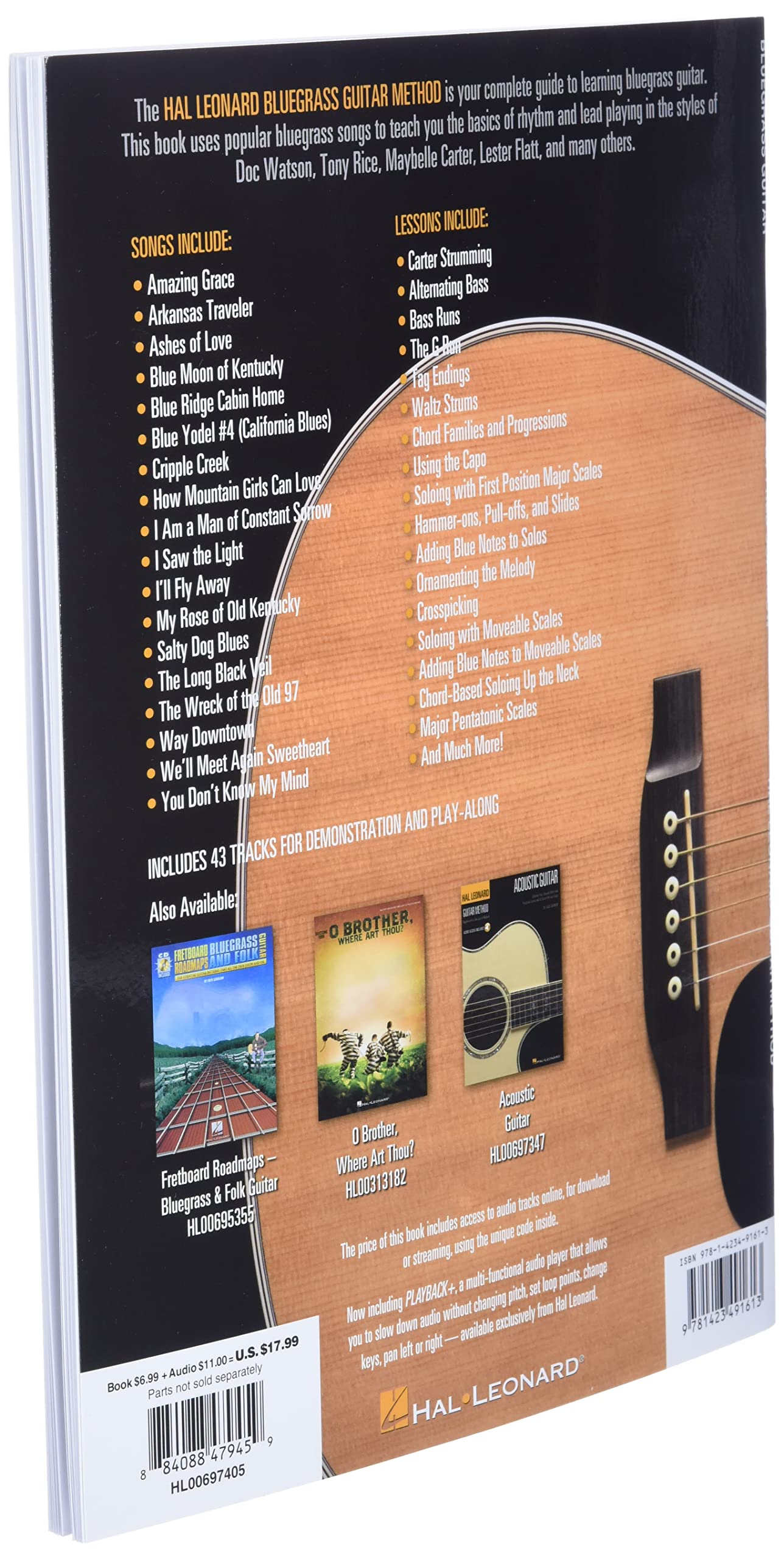 Bluegrass Guitar Method: Learn Rhythm and Lead with StepbyStep Lessons, Chords, Scales, Crosspicking, Capo Techniques, and 18 ,Used