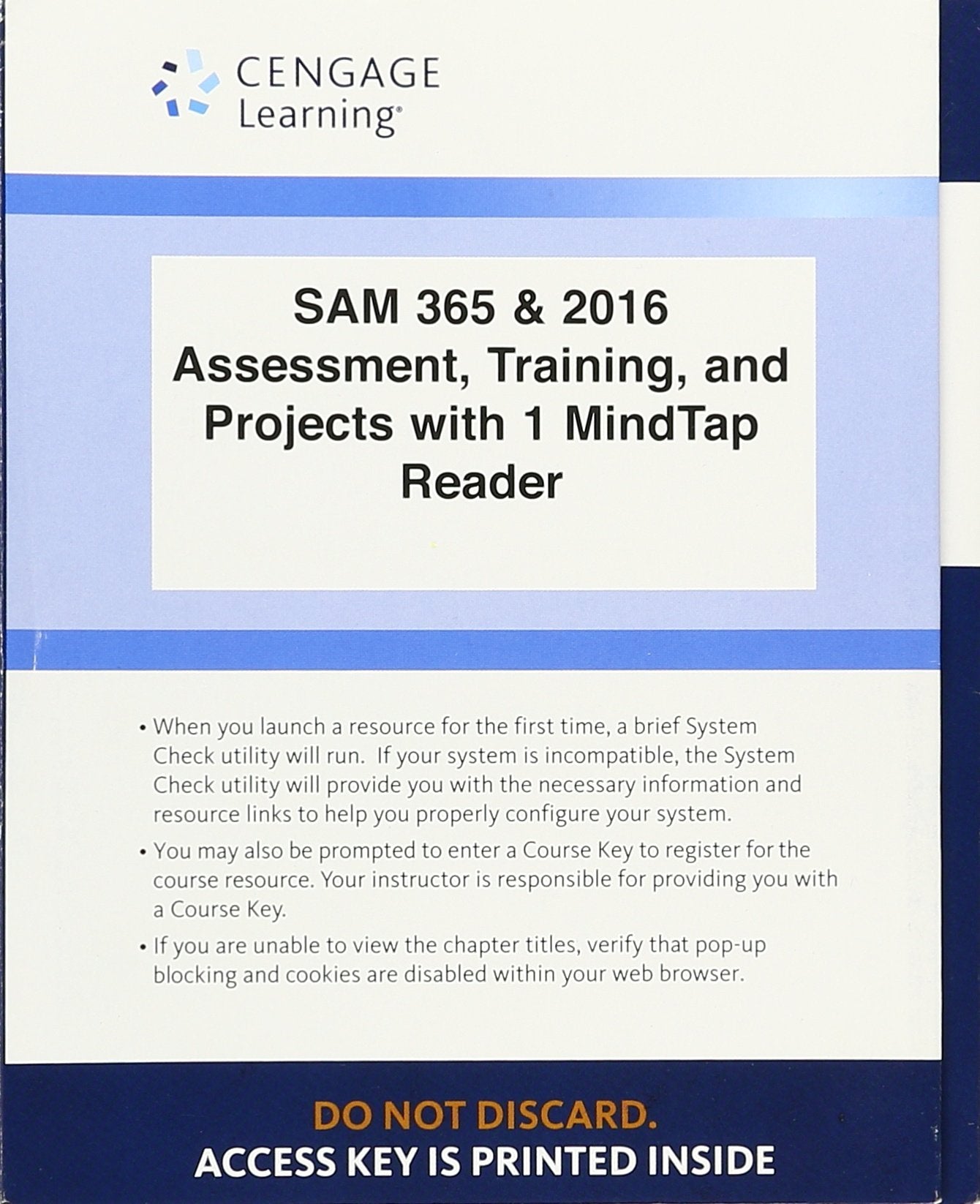 LMS Integrated SAM 365 & 2016 Assessments, Trainings, and Projects with 1 MindTap Reader, (6 months) Printed Access Card,Used