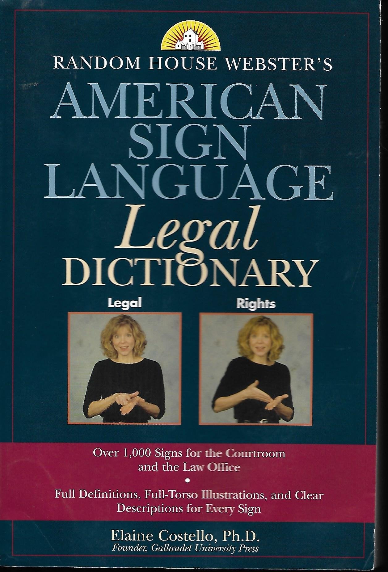 Random House Webster's American Sign Language Legal Dictionary,Used