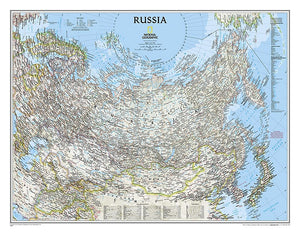 National Geographic Russia Wall Map  Classic (30.25 x 23.5 in) (National Geographic Reference Map),Used