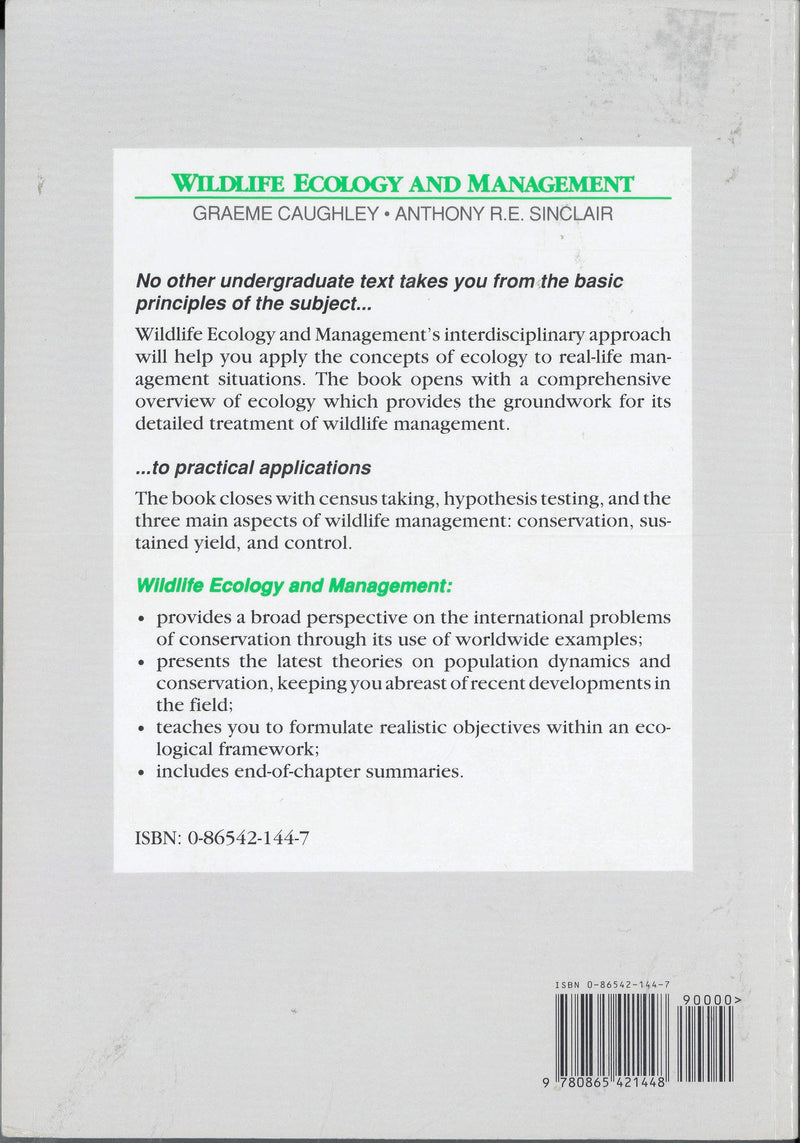 Wildlife Ecology and Management,Used