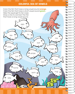 School Zone  Big First Grade Workbook  320 Spiral Pages, Ages 6 to 7, 1st Grade, Reading, Parts of Speech, Basic Math, Word Pr,New