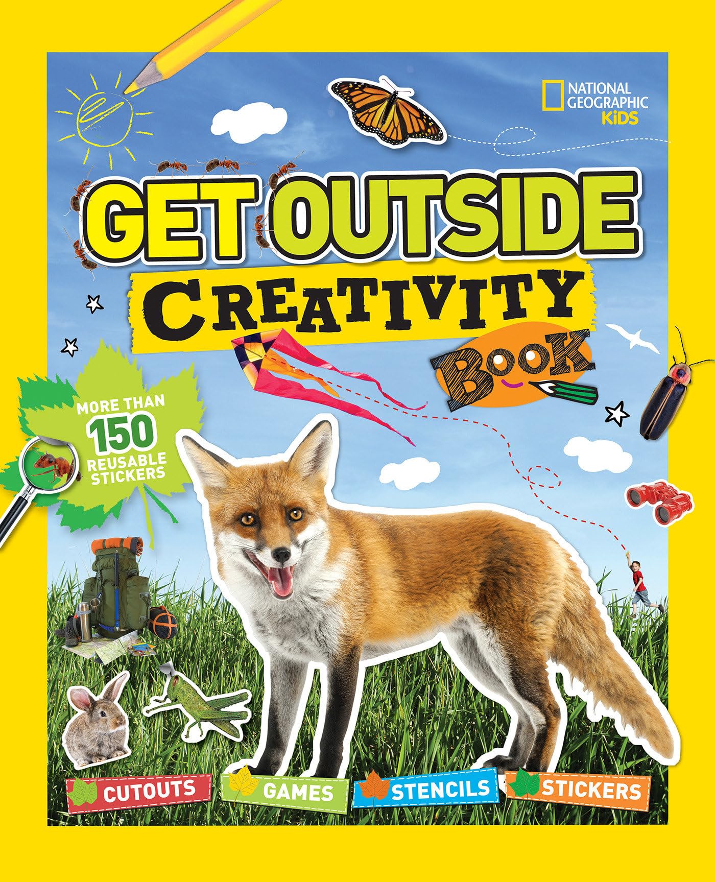 Get Outside Creativity Book: Cutouts, Games, Stencils, Stickers (National Geographic Kids),Used