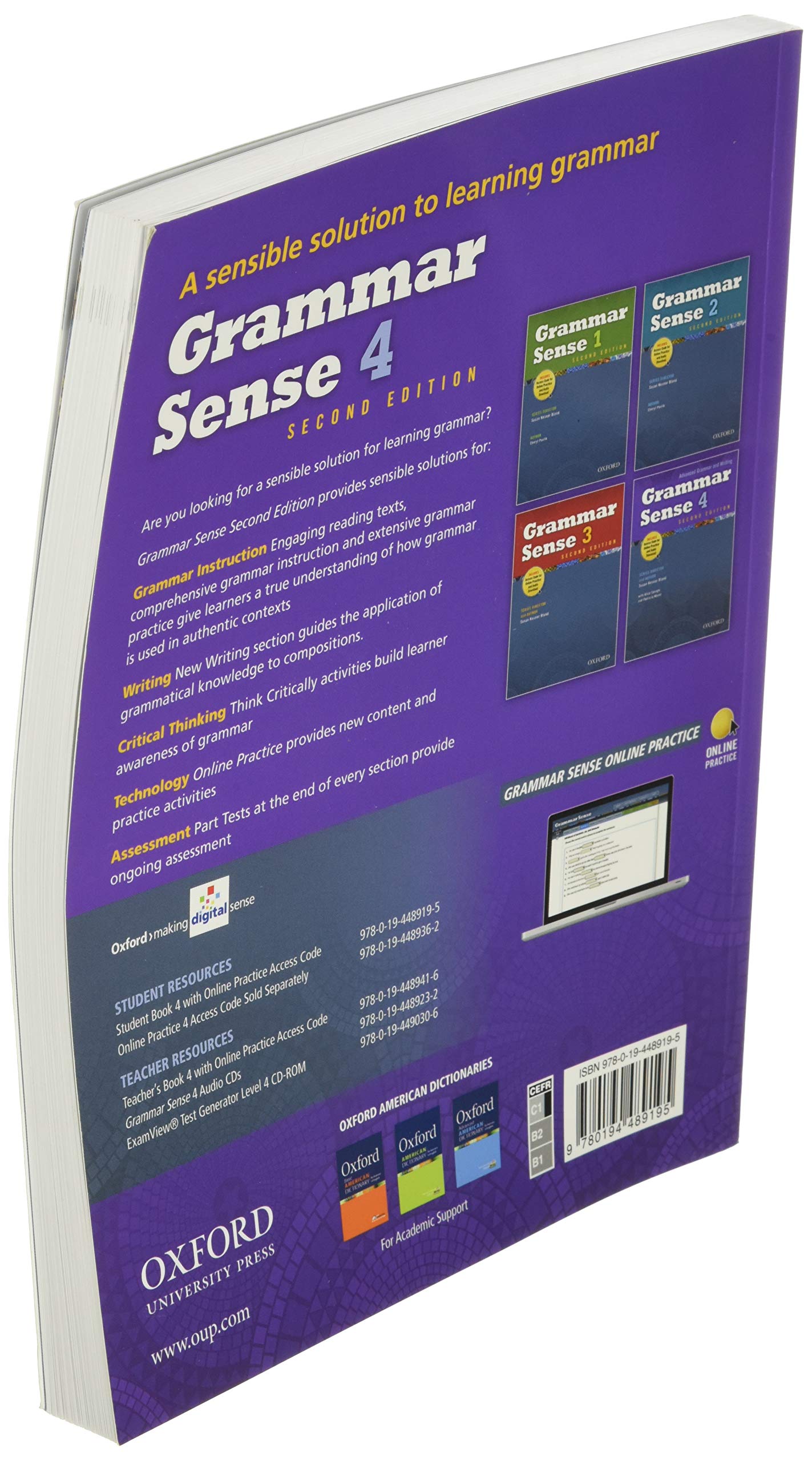 Grammar Sense 4 Student Book with Online Practice Access Code Card (Advanced Grammar and Writing),Used