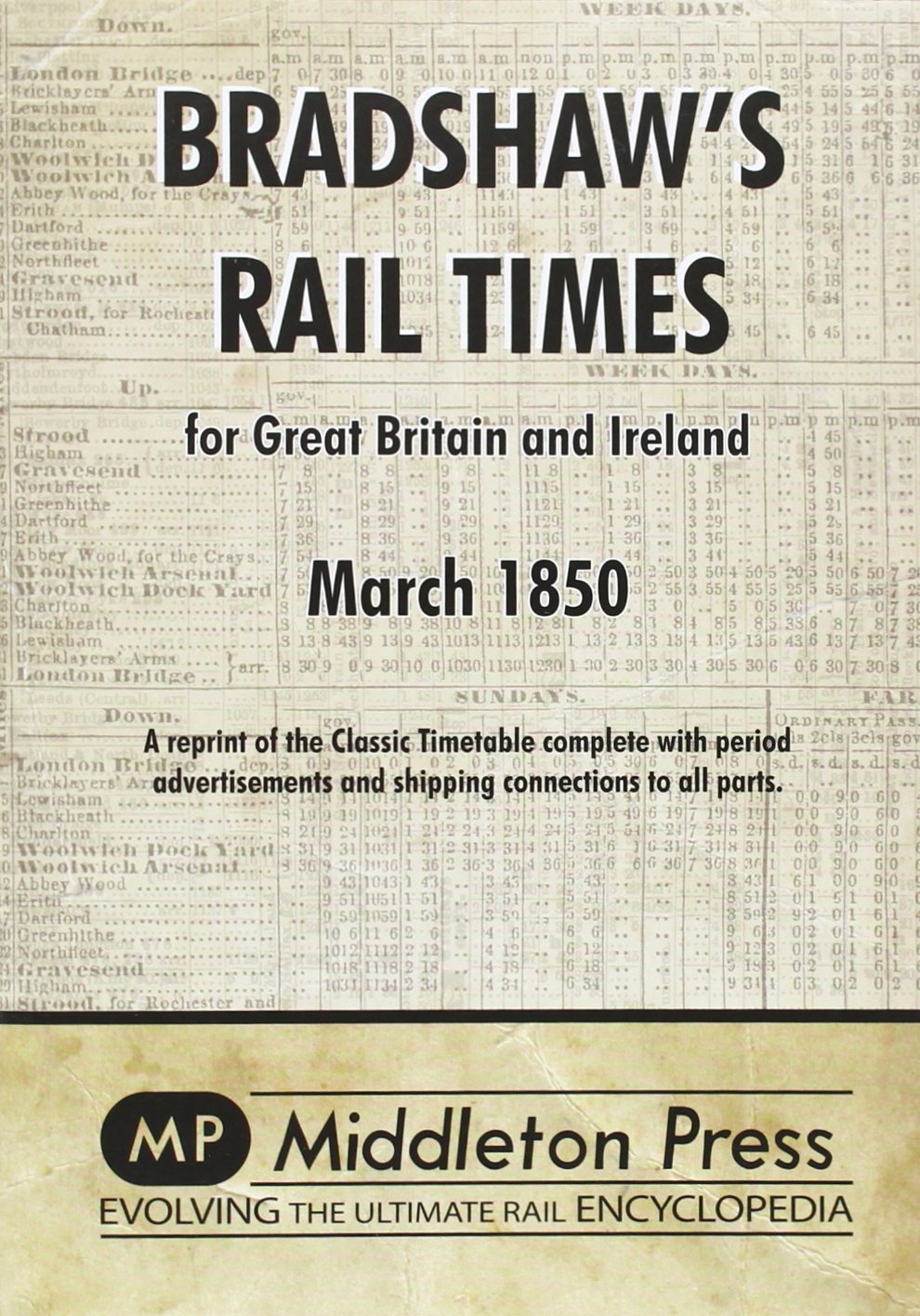 Bradshaws Rail Times 1850,Used