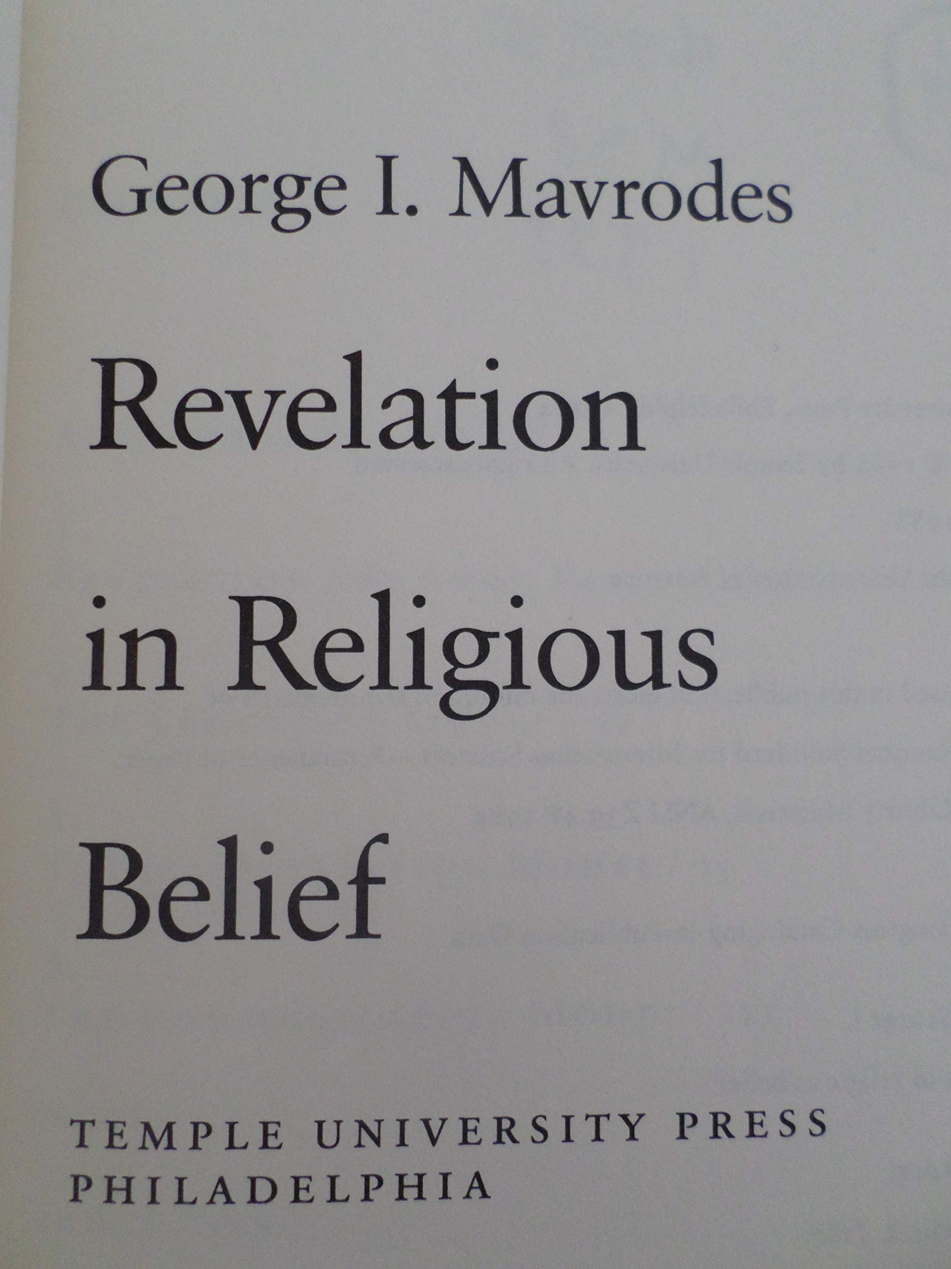 Revelation in Religious Belief,Used