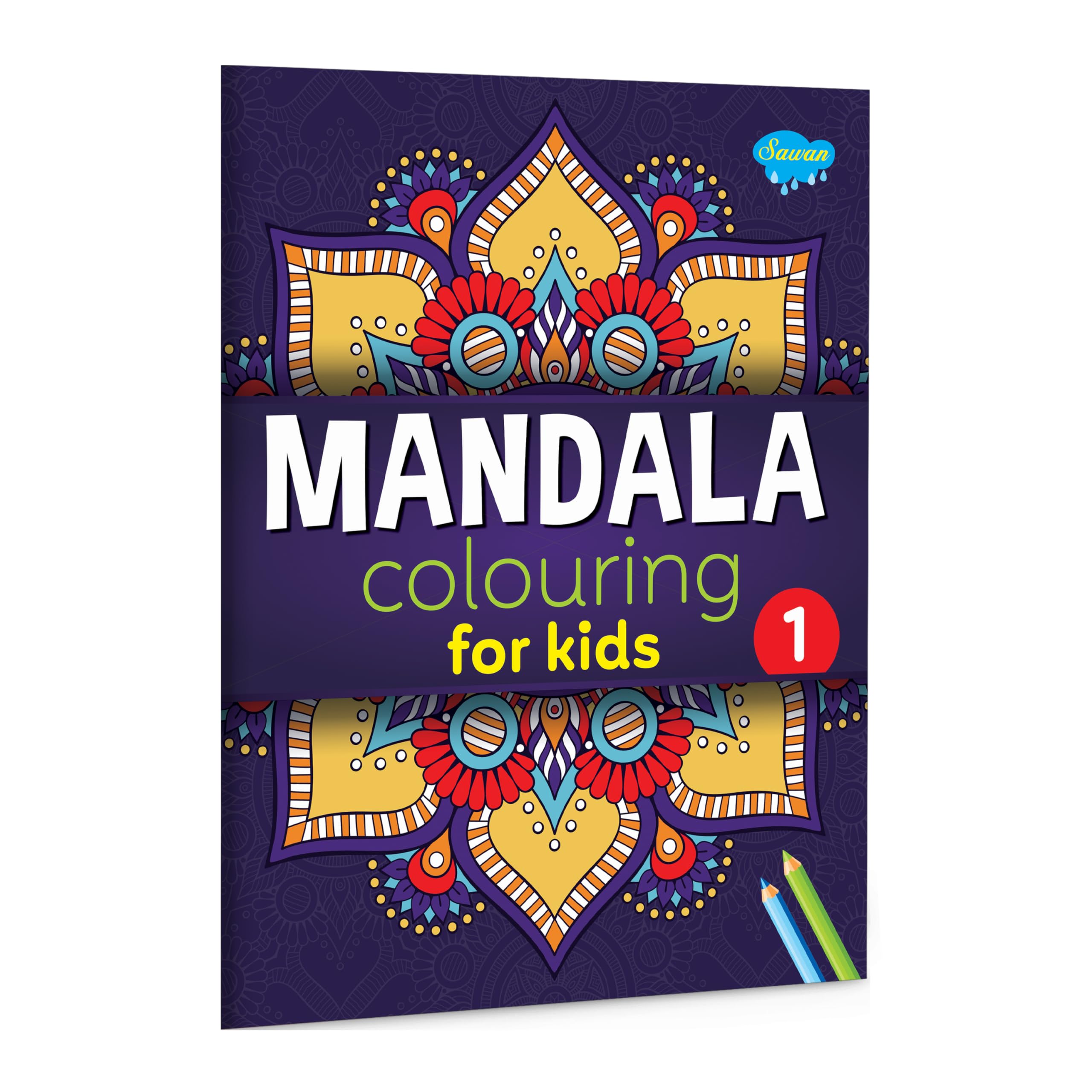 Mandala Colouring For Kids - 1 : Kids Coloring Book, Coloring Book For Toddlers, Mandala Coloring Book For Young Kids Ages 5-15