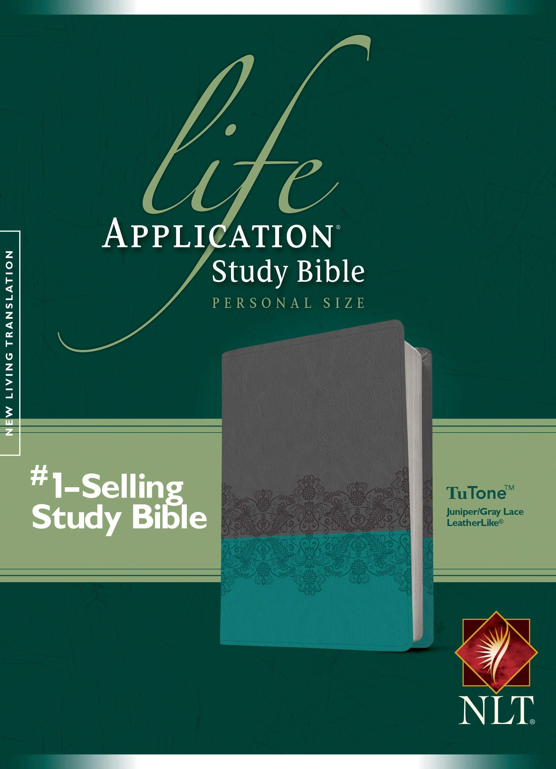 Nlt Life Application Study Bible, Second Edition, Personal Size (Leatherlike, Gray Lace/Juniper)