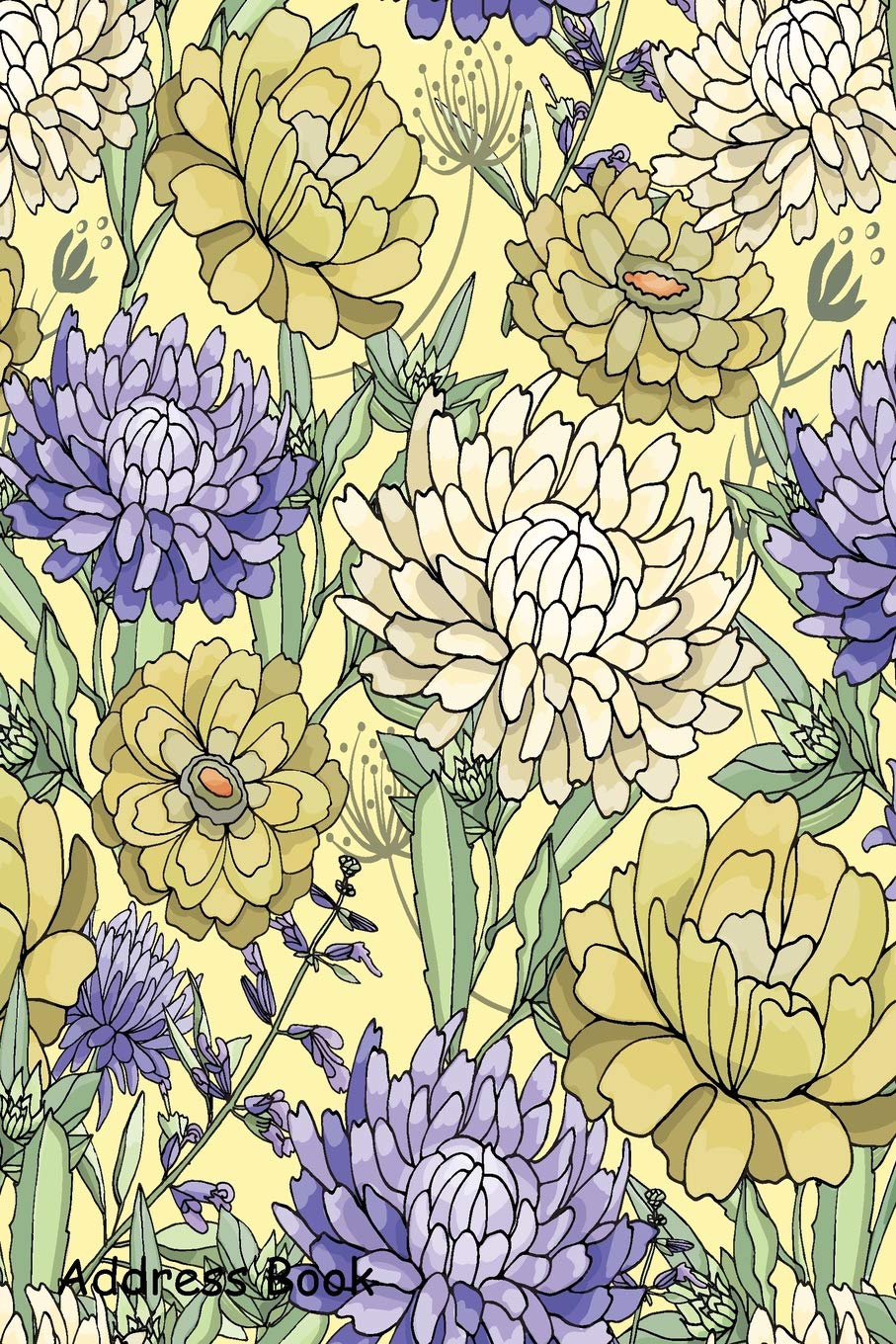 Address Book: For Contacts, Addresses, Phone, Email, Note,Emergency Contacts,Alphabetical Index With Floral Seamless Pattern,Used