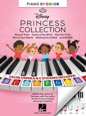 PianoByColor  Disney Princess Collection: ColorCoded Notation With Matching Stickers Make Playing Songs From Favorite Disney