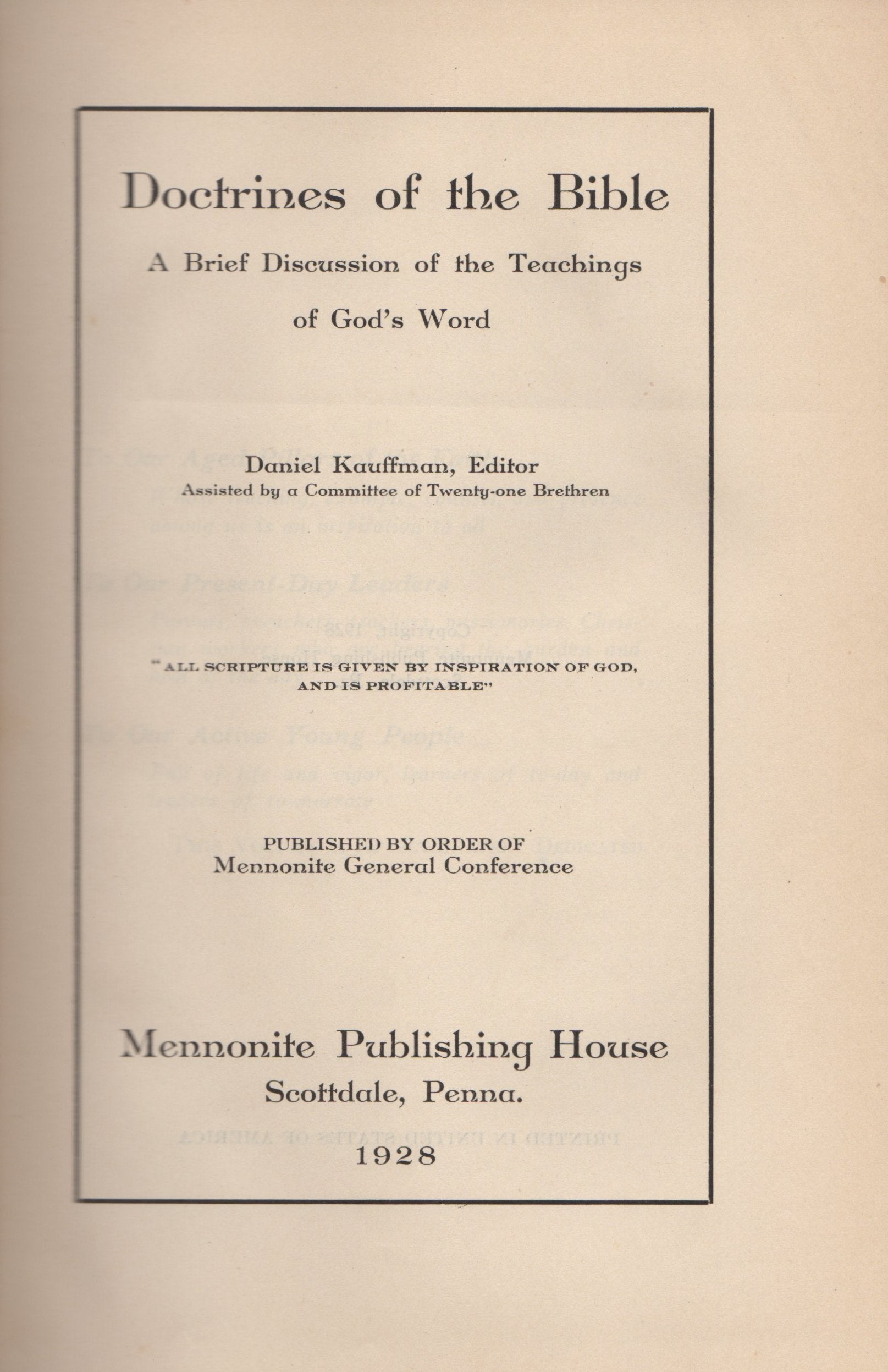 Doctrines of the Bible,Used