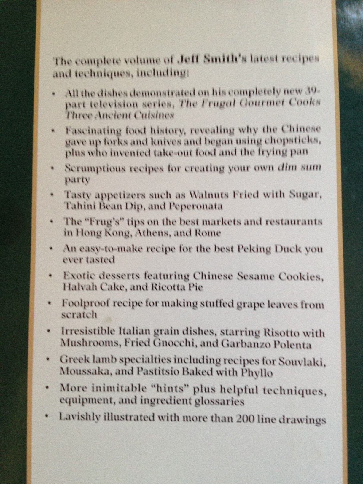 The Frugal Gourmet Cooks Three Ancient Cuisines: China, Greece, and Rome,New