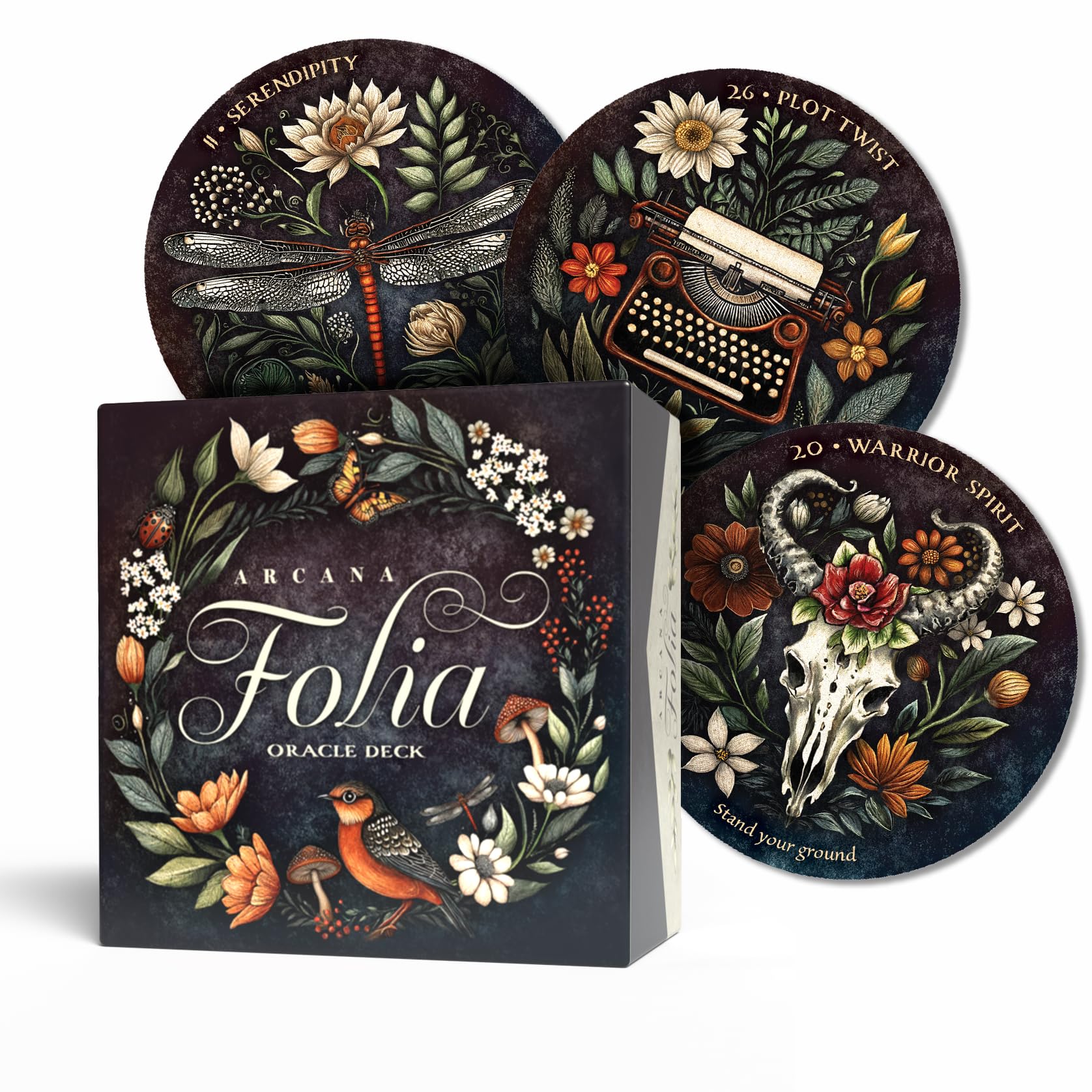 Arcana Folia Oracle Deck: 50Card Round Deck, NatureInspired Artwork, Channel Plant Energy, Divination and Inspiration, Include