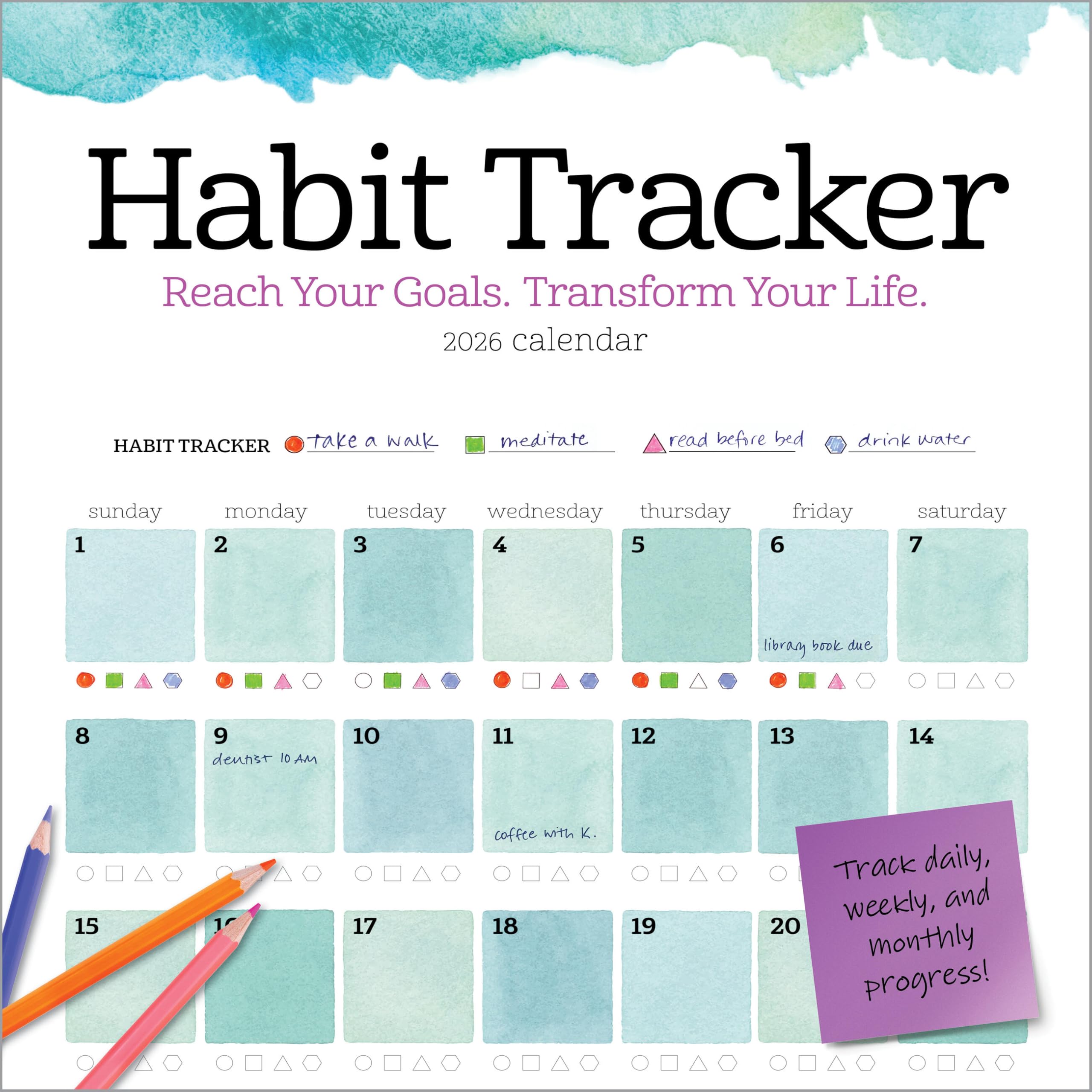 Habit Tracker Wall Calendar 2026: Reach Your GoalsTransform Your Life