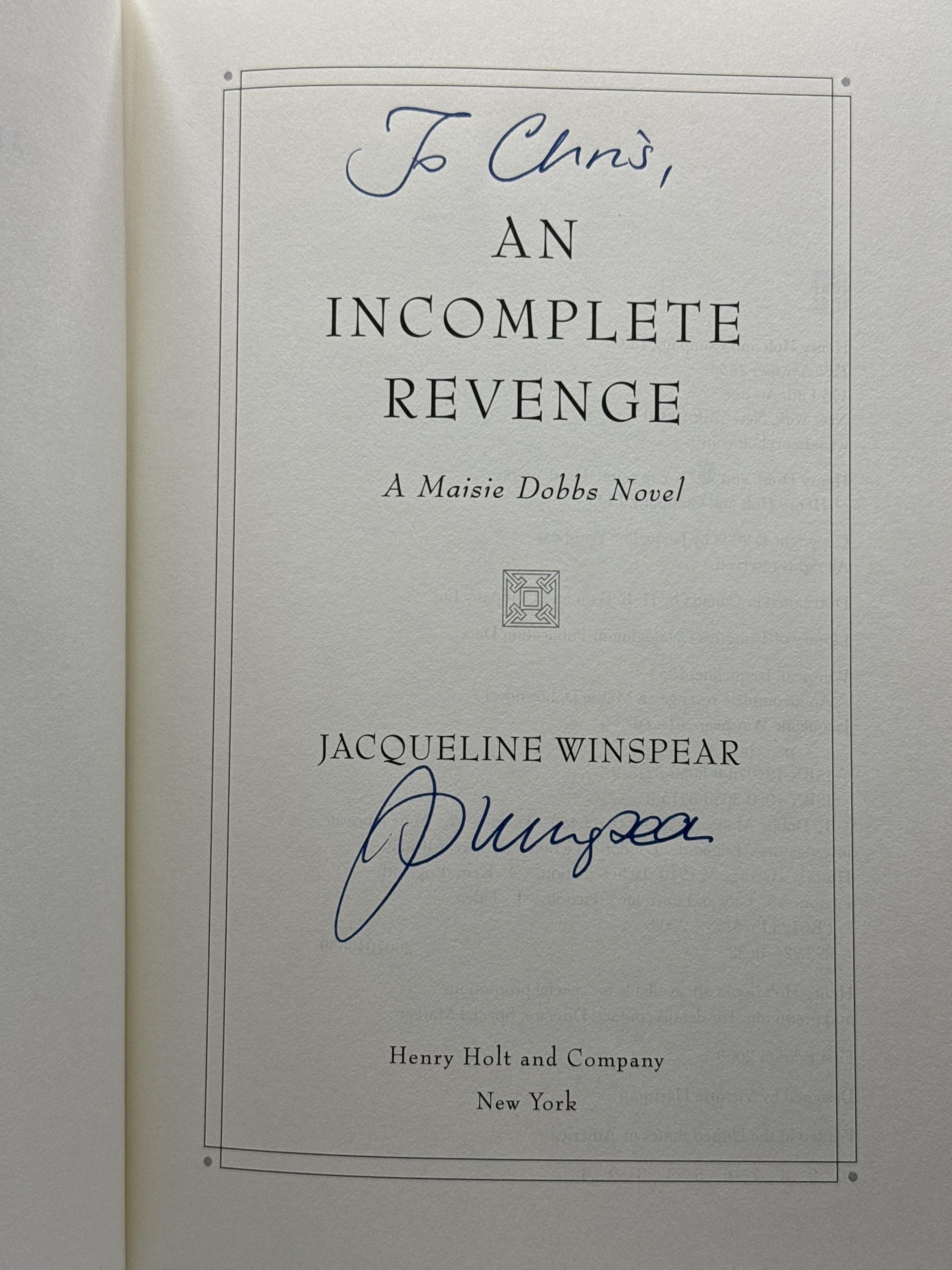 An Incomplete Revenge: A Maisie Dobbs Novel (Maisie Dobbs Novels)-used