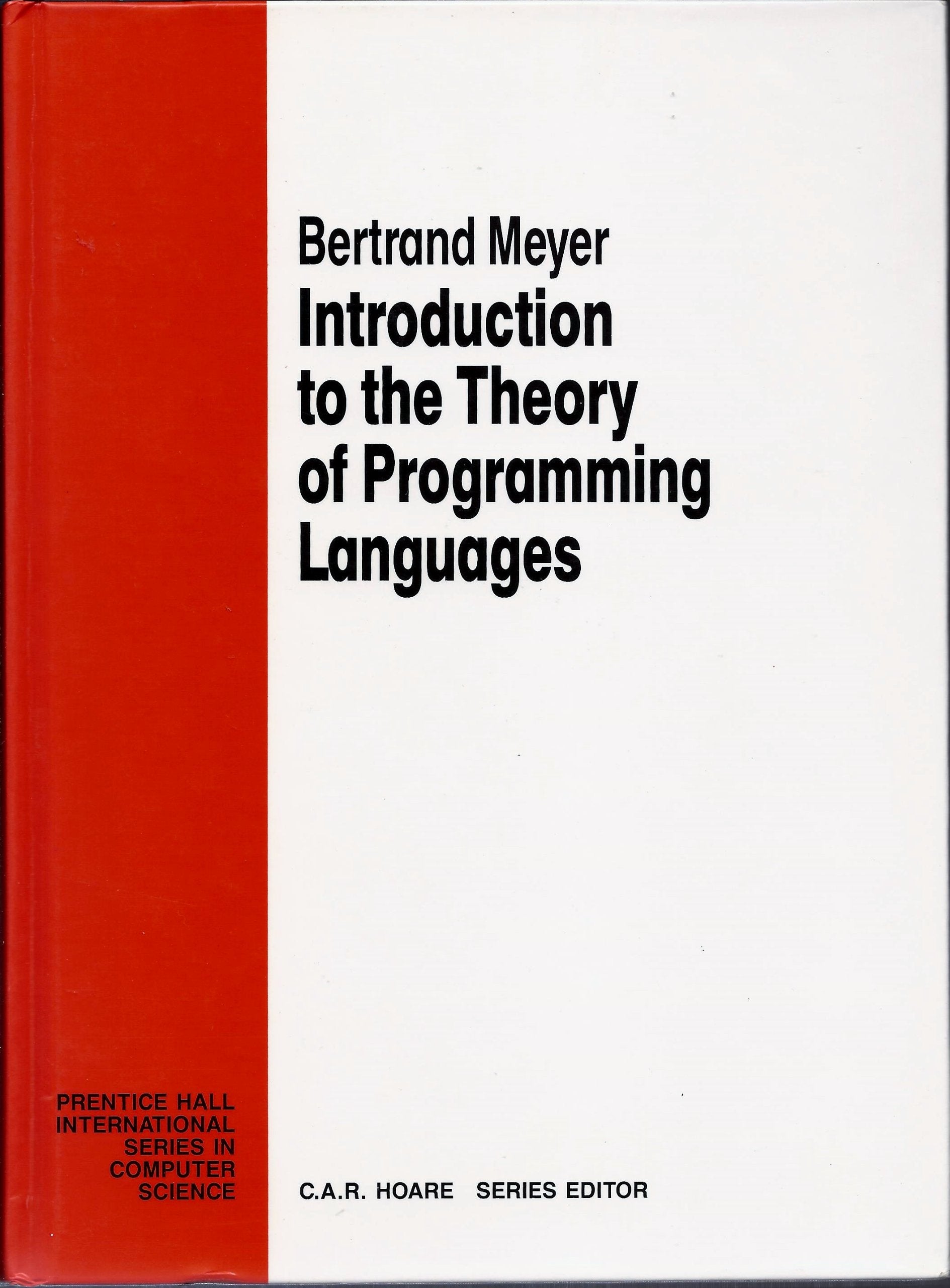 Introduction to the Theory of Programming Languages (Prenticehall International Series in Computer Science),New
