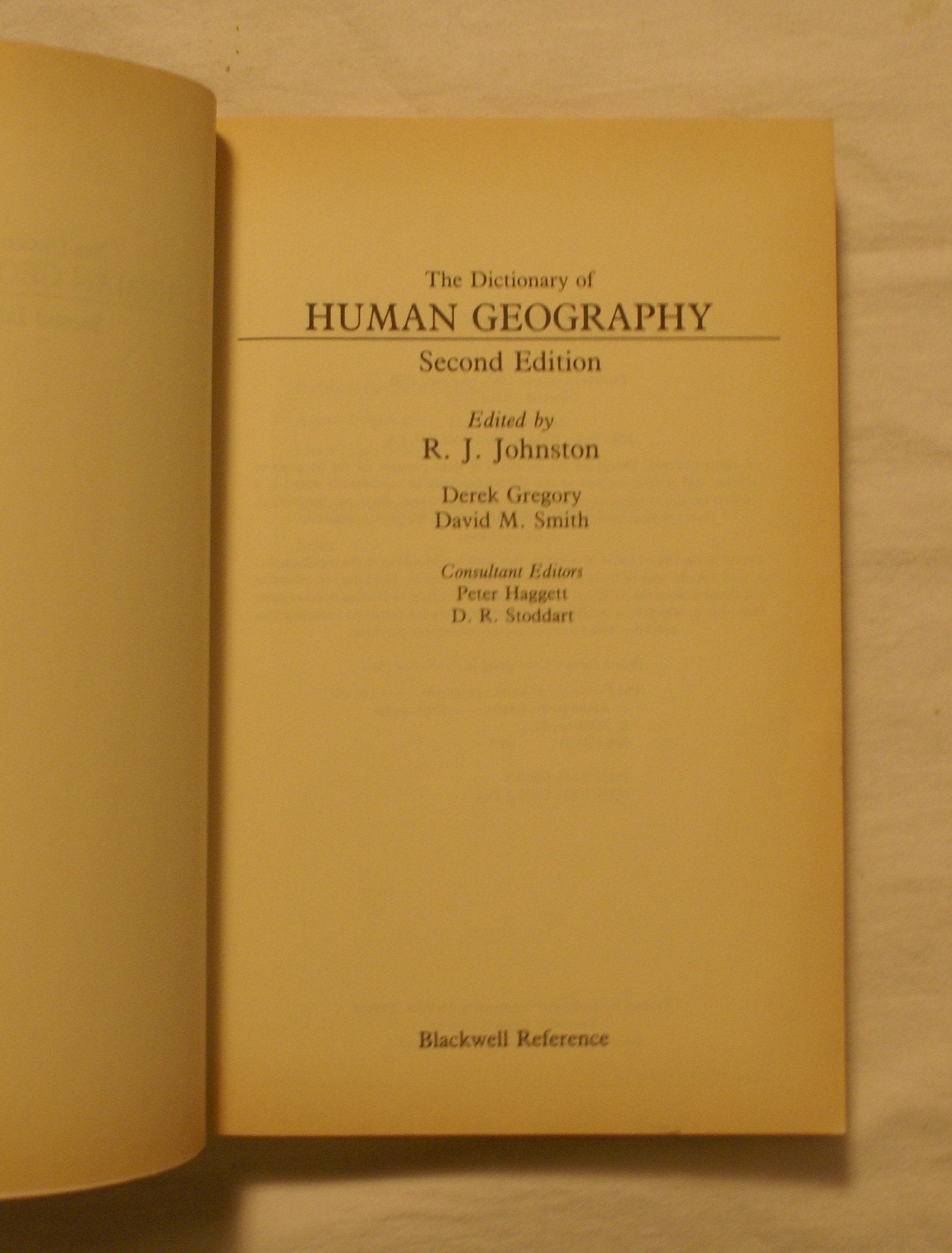 Dictionary of Human Geography,Used