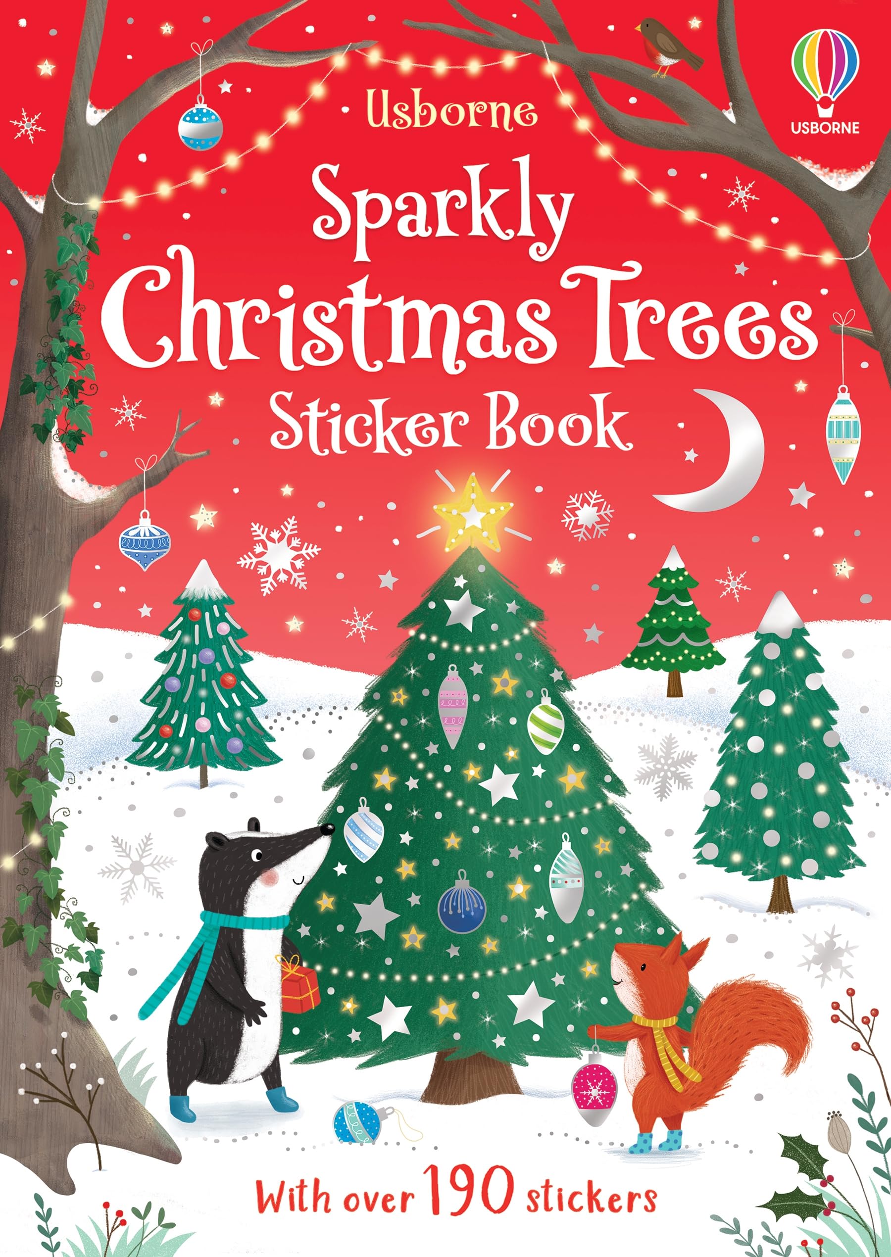 Sparkly Christmas Trees: A Festive Christmas Creativity Inspiration with Sparkly Stickers, Enchanting Scenes, and Friendly Anima,New