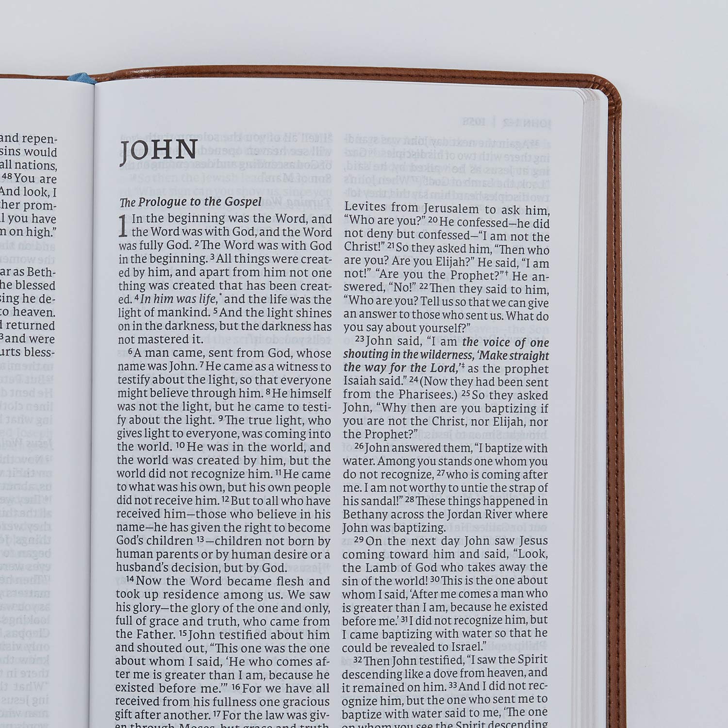 NET Bible, Thinline Large Print, Leathersoft, Brown, Comfort Print: Holy Bible,Used